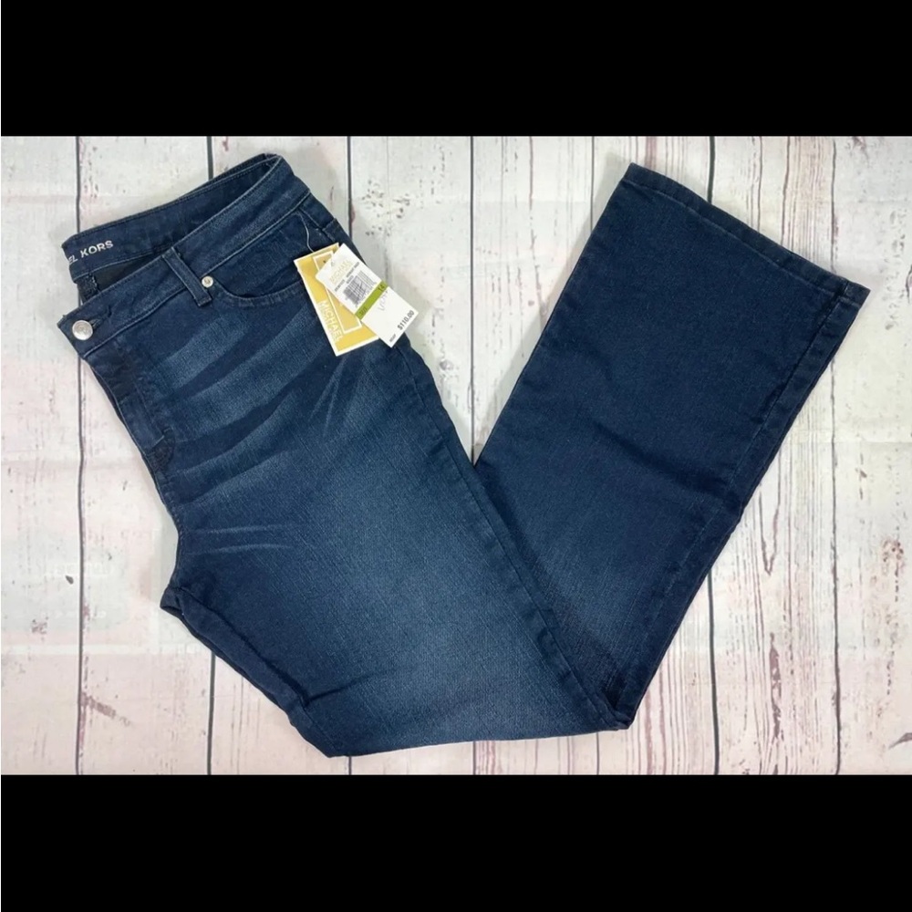 NWT Michael Kors Midnight Dark Wash Stretch Bootcut Jeans - Size 14